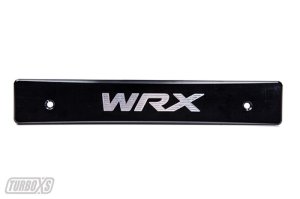 Subaru WRX STI License Plate Delete - Turbo XS - Billet Aluminum with Machined WRX Logo - Black - `15-`19
